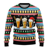 Benjamin | Herren Weihnachtspullover mit Schneemann-Print – Bier Mehrfarbig