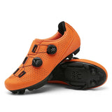 Orange Herren Mountain Selbstverriegelnde Fahrradschuhe – MTB Klickpedal Schuhe – Orange MTB