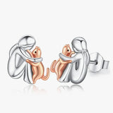 LEILA | OHRRINGE „KATZEN-SYMBOL“ – Silber Rosa