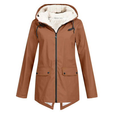 Damen Winter Wasserdichter Trenchcoat | Mit Kapuze