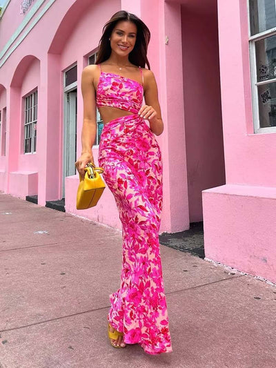 Celestine - Schmal geschnittenes Kleid mit floralem Muster