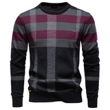 Lukas | Modischer Herrenpullover mit Rautendesign – Rot