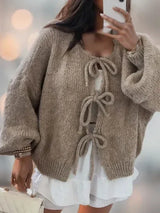 Elira | Damen Langarm-Cardigan – Khaki