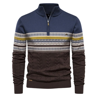 Xyruz | Fair-Isle-Pullover mit halbem Reißverschluss