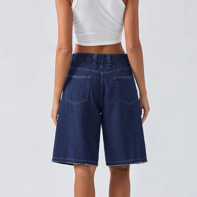 Damen-Bermuda-Jeansshorts im Loose-Fit