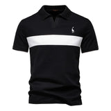 BRUNO™ | HERREN-POLOHEMD MIT FARBBLOCK – Schwarz
