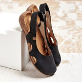 Robin- Bequeme Damen Komfort Sandalen – Schwarz