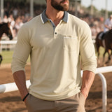 Balcombe - Soft-Touch Langarm-Poloshirt – Aprikose