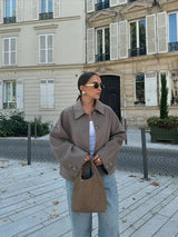 Jessica | Lässige Lockere Jacke Damen – Khaki
