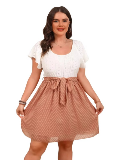 Roswitha® | Feminines Kleid mit Spitze und Taillenschleife