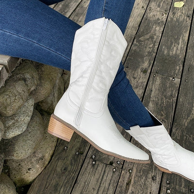Cowboystiefel Mit Reißverschluss Für Damen | Wadenlang