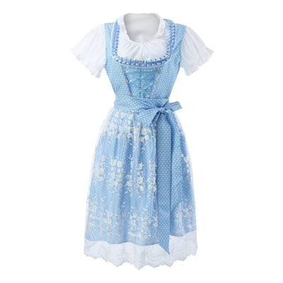 Damen Blau Oktoberfest Dirndl Kleid
