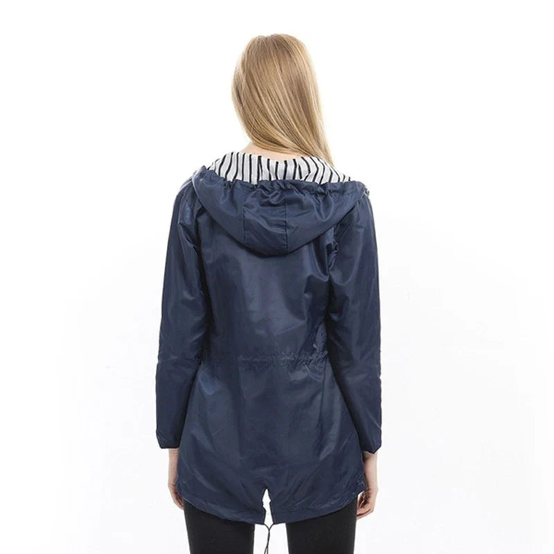 Klara® Damen Regenjacke Wasserdicht mit Kapuze