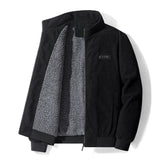 Leon | Herren Cordjacke mit warmem Fleecefutter – Schwarz