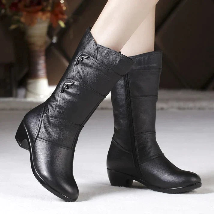 Schwarze Winterstiefel für Damen | Warme