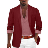 Farington - Taillierter Leinenblazer – Rot