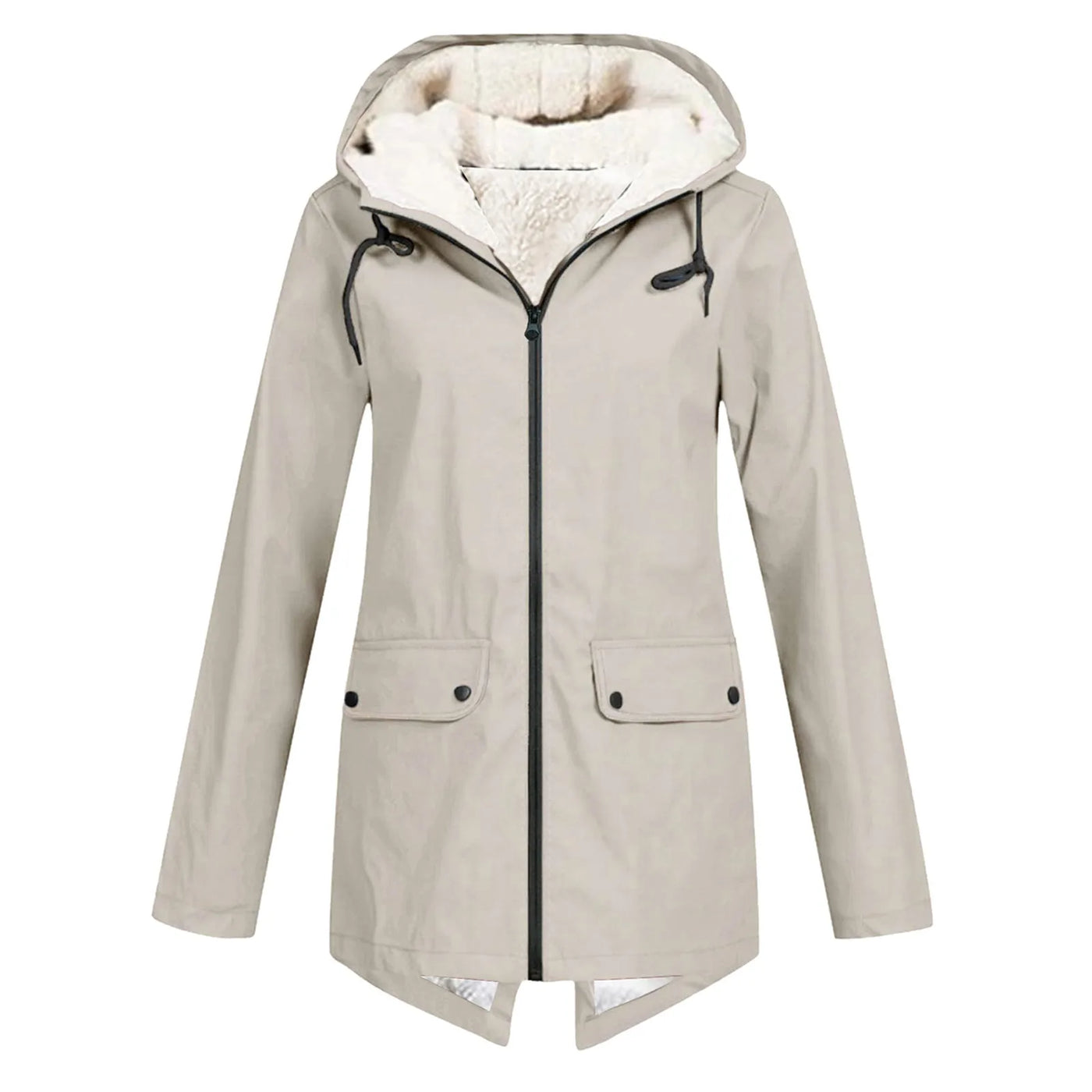 Sherpa-gefütterte Zip-Up-Jacke mit Kapuze für Frauen