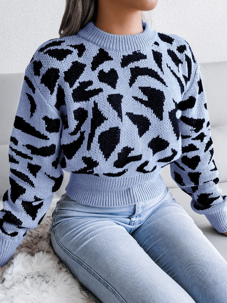 Stilvoller Strickpullover mit Jaguar-Muster für Damen | Ideal für den Winter