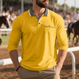 Balcombe - Soft-Touch Langarm-Poloshirt – Gelb