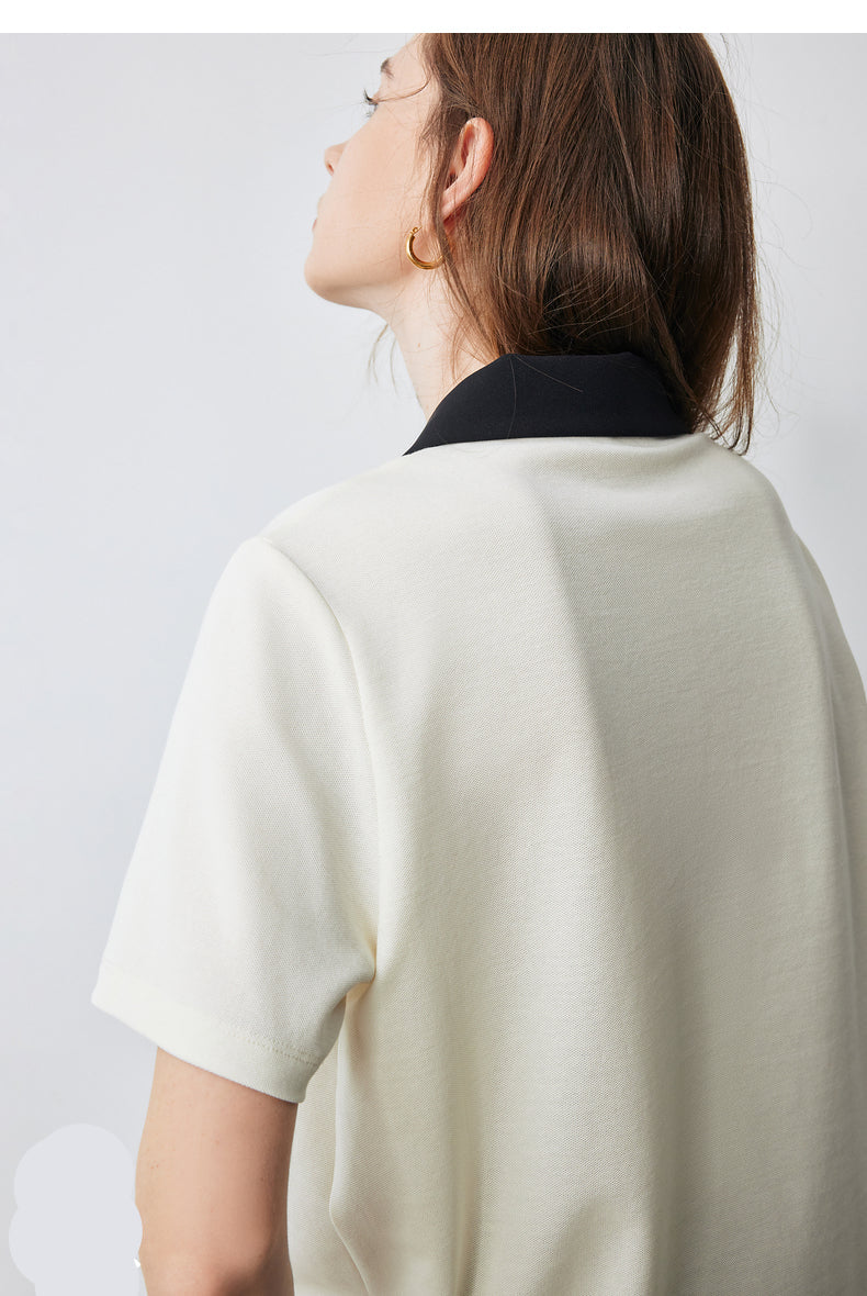 Traudel® | Elegantes Kurzarmshirt mit Kontrastkragen