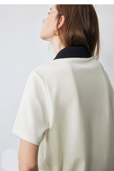 Traudel® | Elegantes Kurzarmshirt mit Kontrastkragen