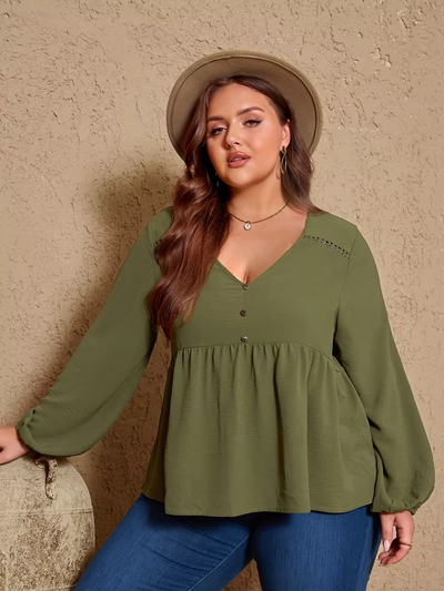 Roswitha® | Elegante Bluse mit V-Ausschnitt