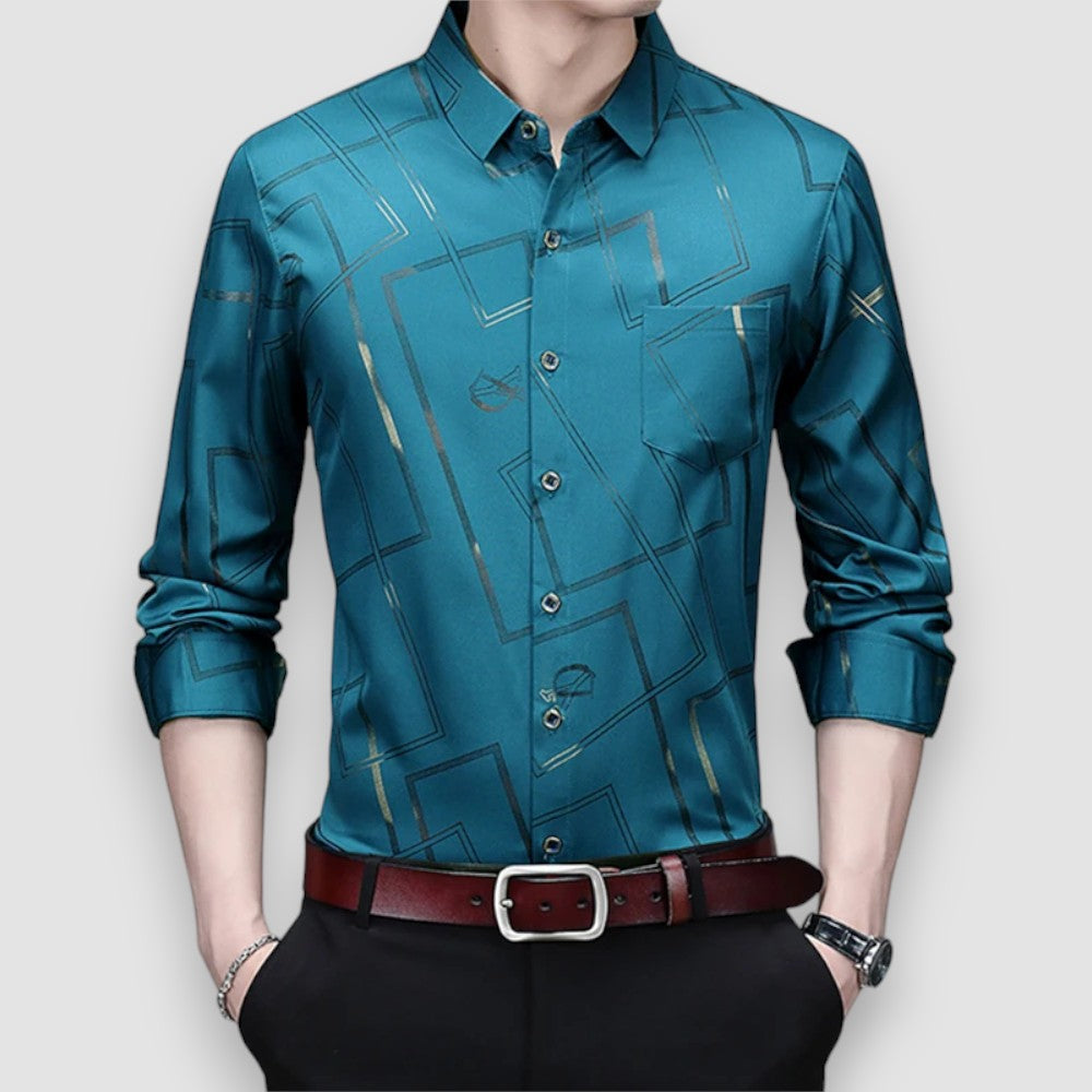 Liam |  Long Sleeved patterned shirt