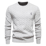 Leon | Herrenpullover warm aus hochwertigem Strick – Hellgrau