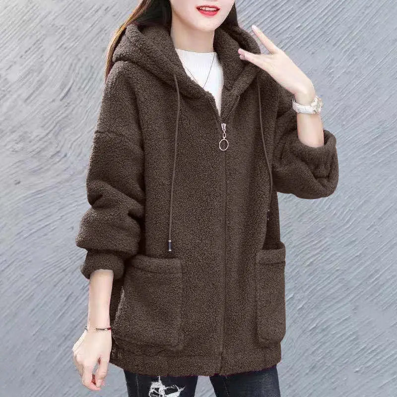 Bequemer Weicher Woll-Hoodie mit Taschen für Damen | Ideal für den Winter