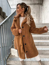 Isabel | Lässige Damen-Teddyjacke trendy & warm – Braun