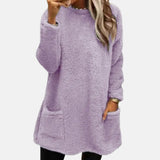 Anna | Damenpullover in eleganter Midilänge für Alltag – Helllila