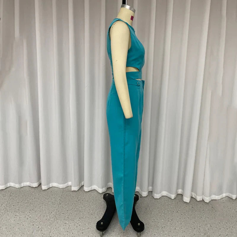 Alwine - Schickes Damen-Ensemble mit kurzem Oberteil und langer Hose