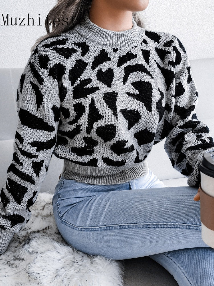 Stilvoller Strickpullover mit Jaguar-Muster für Damen | Ideal für den Winter