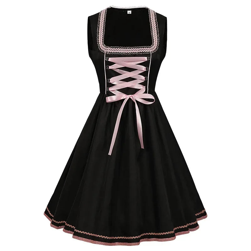 Damen Elegante Rosa Oktoberfest Dirndl Kleid