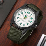Herren Militär Stil Braune Armbanduhr – Robuste Taktische Lederuhr – Grün