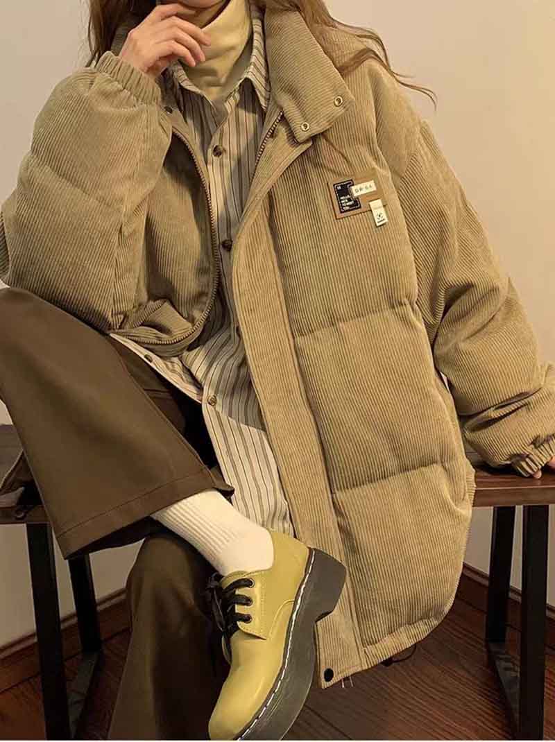 Daniela® | Warme Cordjacke mit Stehkragen