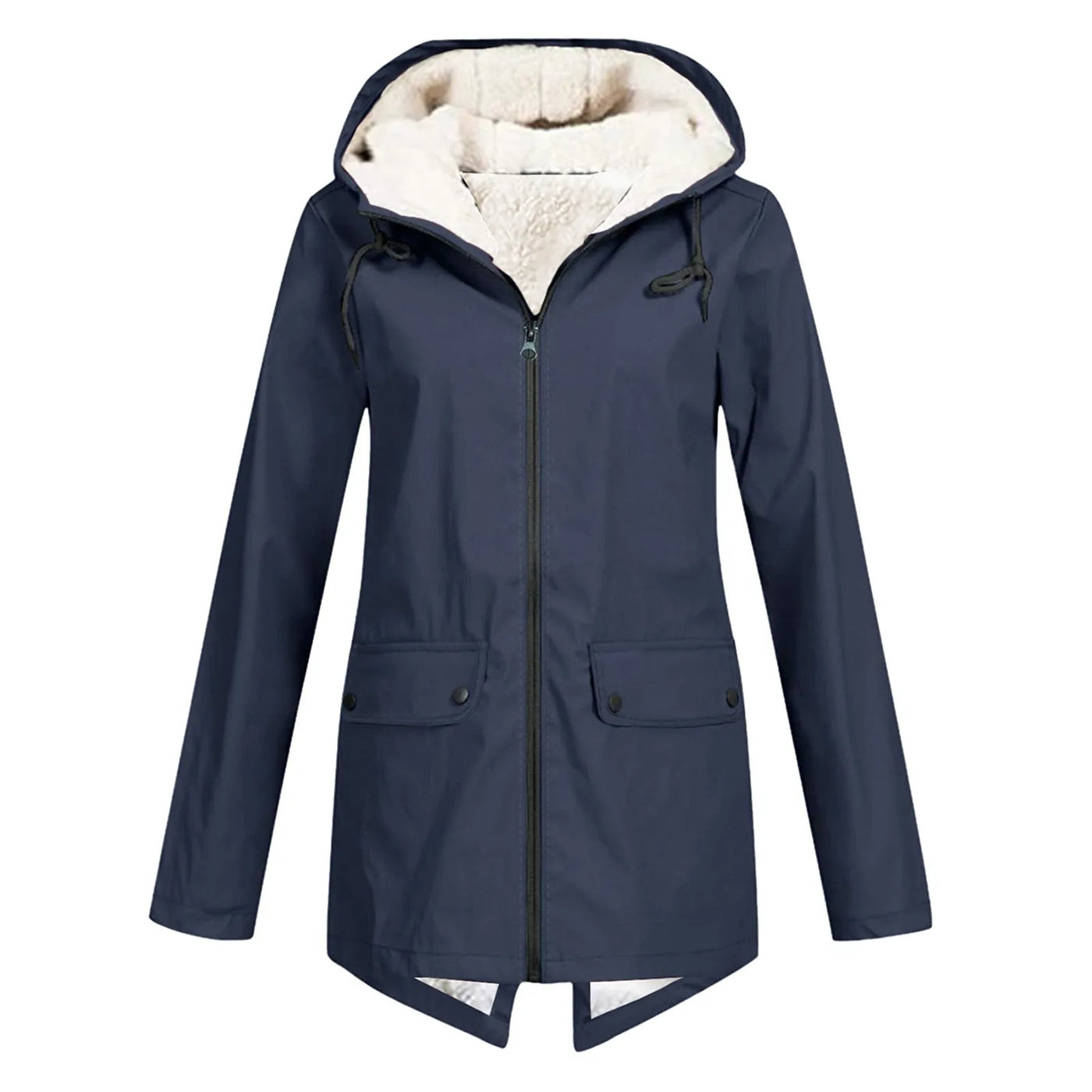 Sherpa-gefütterte Zip-Up-Jacke mit Kapuze für Frauen