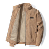 Leon | Herren Cordjacke mit warmem Fleecefutter – Khaki