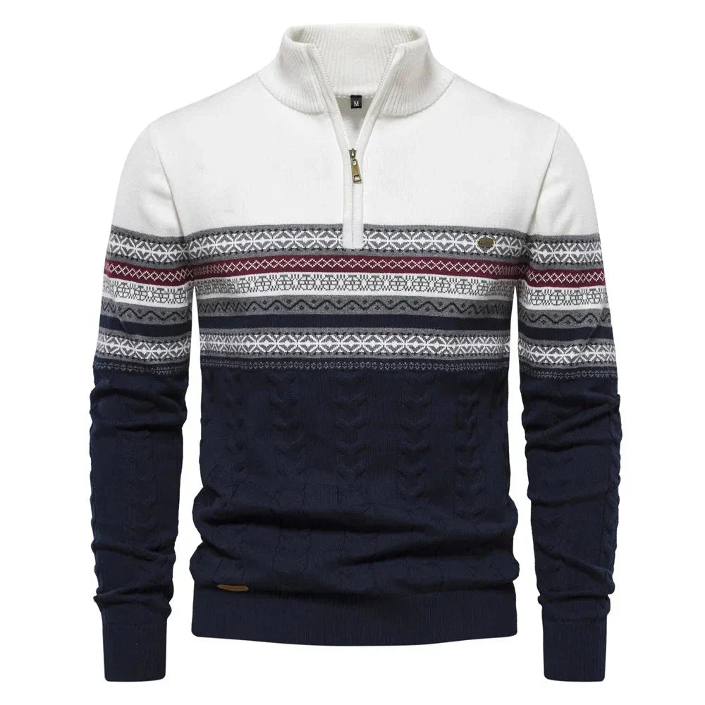 Xyruz | Fair-Isle-Pullover mit halbem Reißverschluss
