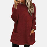 Anna | Damenpullover in eleganter Midilänge für Alltag – Weinrot
