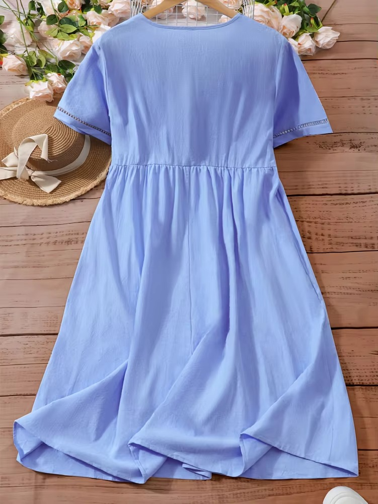 Roswitha® | Luftiges Sommerkleid mit V-Ausschnitt