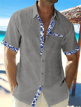 Eastcott - Lässiges Sommerhemd mit Ethno-Print – Grün-Marine