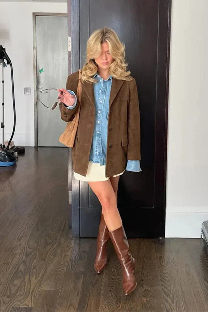 Roselle Wildleder-Blazer