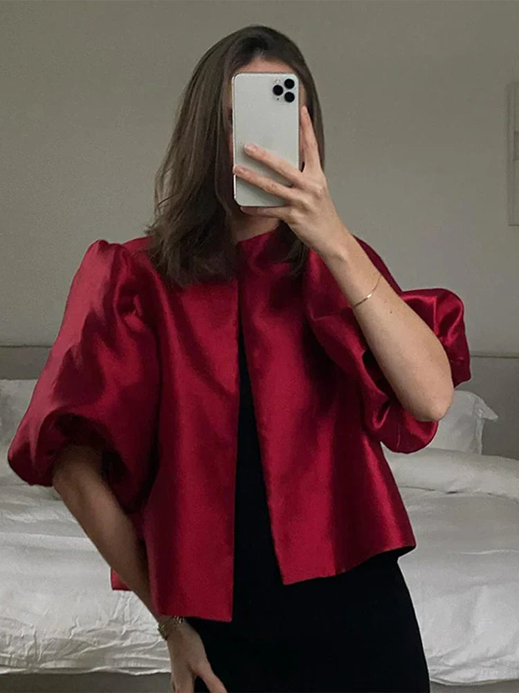 Mona - Elegantes Damenhemd mit kurzen Puffärmeln