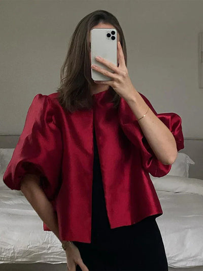 Mona - Elegantes Damenhemd mit kurzen Puffärmeln