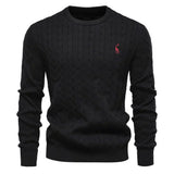 Leon | Herrenpullover warm aus hochwertigem Strick – Schwarz