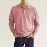 Peter | Herren Freizeit-Poloshirt mit langen Ärmeln – Rosa