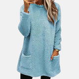 Anna | Damenpullover in eleganter Midilänge für Alltag – Blau