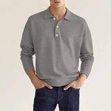 Peter | Herren Freizeit-Poloshirt mit langen Ärmeln – Grau