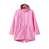 Claudia | Damen lässiger Kapuzenmantel mit Kordelzug und Reißverschluss – Rosa